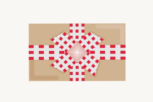 Chocolate Christmas Gift Box with Ribbon Illustration