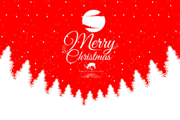 Christmas Beautifull Illustration in Red for Handmade Creations