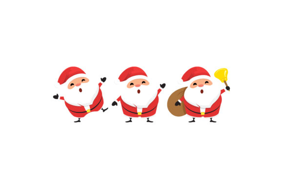 Christmas Characters Santa Vector Set for Editorial Design