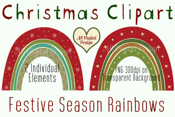 Christmas Clipart, Christmas Rainbow