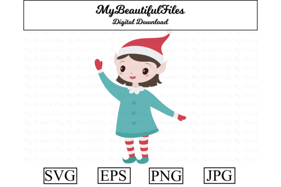 Christmas Elf Girl Clipart for Handmade Magic