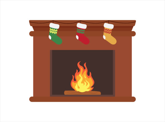 Christmas Fireplace Vector Illustration for Festive Branding