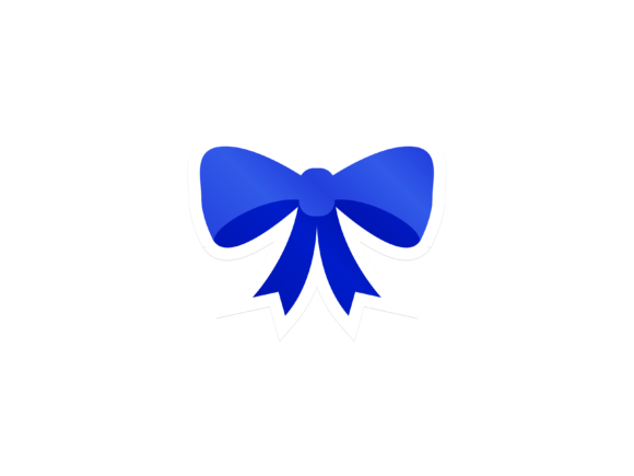 Christmas Illustration Blue Ribbon for Branding and Marketing