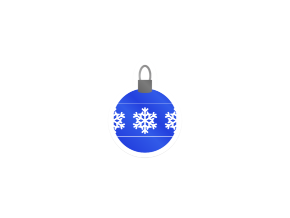Christmas Illustration Blue Tree Ball for Branding and Marketing