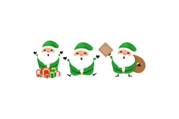 Christmas Illustration Santa Set Vectorr
