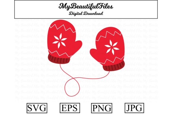 Christmas Mittens Clipart Illustration for Creative Projects