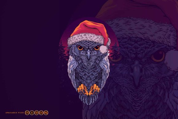 Christmas Owl Bird Illustrations