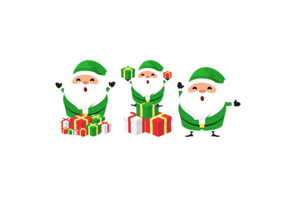 Christmas Santa Characters Vectors Sets for Editorial and Web Design