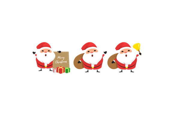 Christmas Santa Cute Illustration Sets for Branding and Marketing