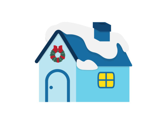 Christmas Snow House Vector Illustration