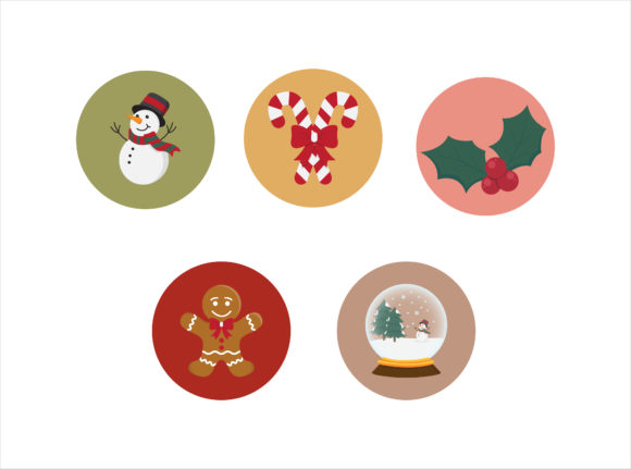 Christmas Snowman Icon Vector Bundle