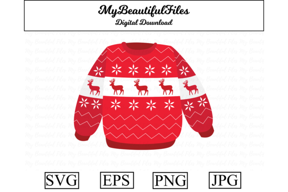 Christmas Sweater Clipart Illustration for Local Branding