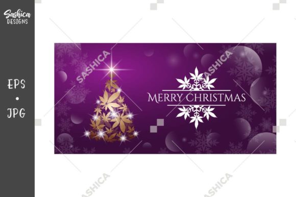 Christmas Tree and Weed Leaves Illustrations