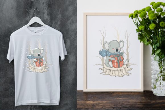Christmas Winter Snow with Cute Animal Illustrations