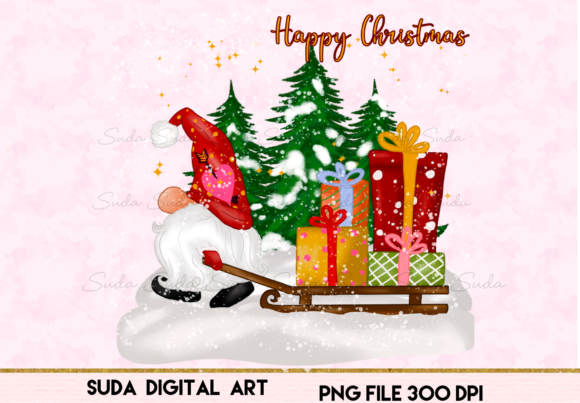 Cute Christmas Gnomes Gift Sublimation Illustrations