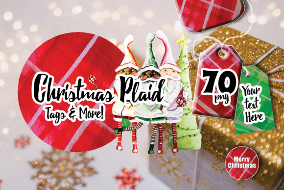 Da Gnomies Christmas Plaid Tags More Illustrations