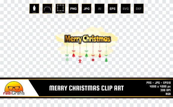 Merry Christmas Golden Text Clip Art for Festive Branding