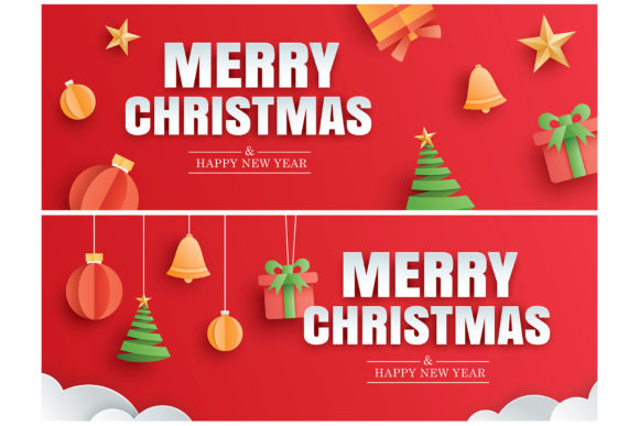 Merry Christmas Greeting Card 4 Illustrations