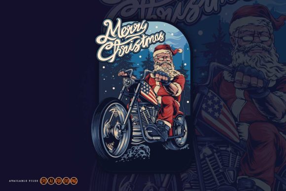 Santa Claus Christmas America Chopper Illustrations