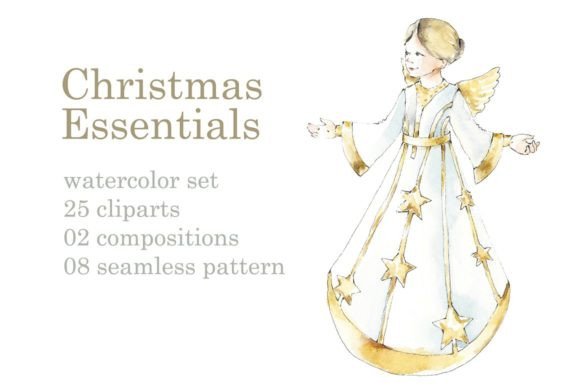 Watercolor Christmas Essential for Branding and Packaging
