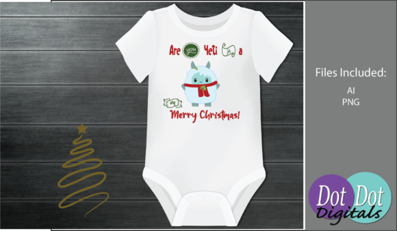 Yeti for Christmas Print File Illustrations